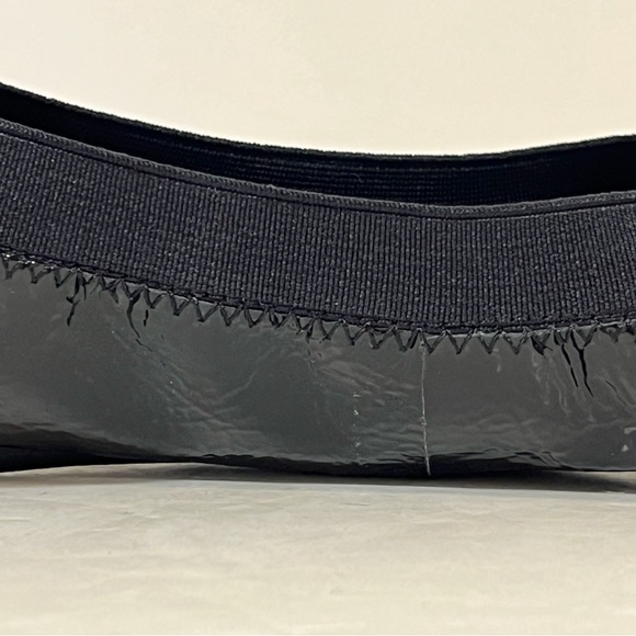 Tory Burch Black Patent Leather Caroline Logo Ballet Flats - Picture 12 of 16